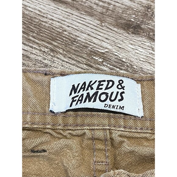 Naked & Famous Denim Weird Guy Pants Mens 29 (29x32) Brown Duck Canvas Selvedge - Picture 9 of 16